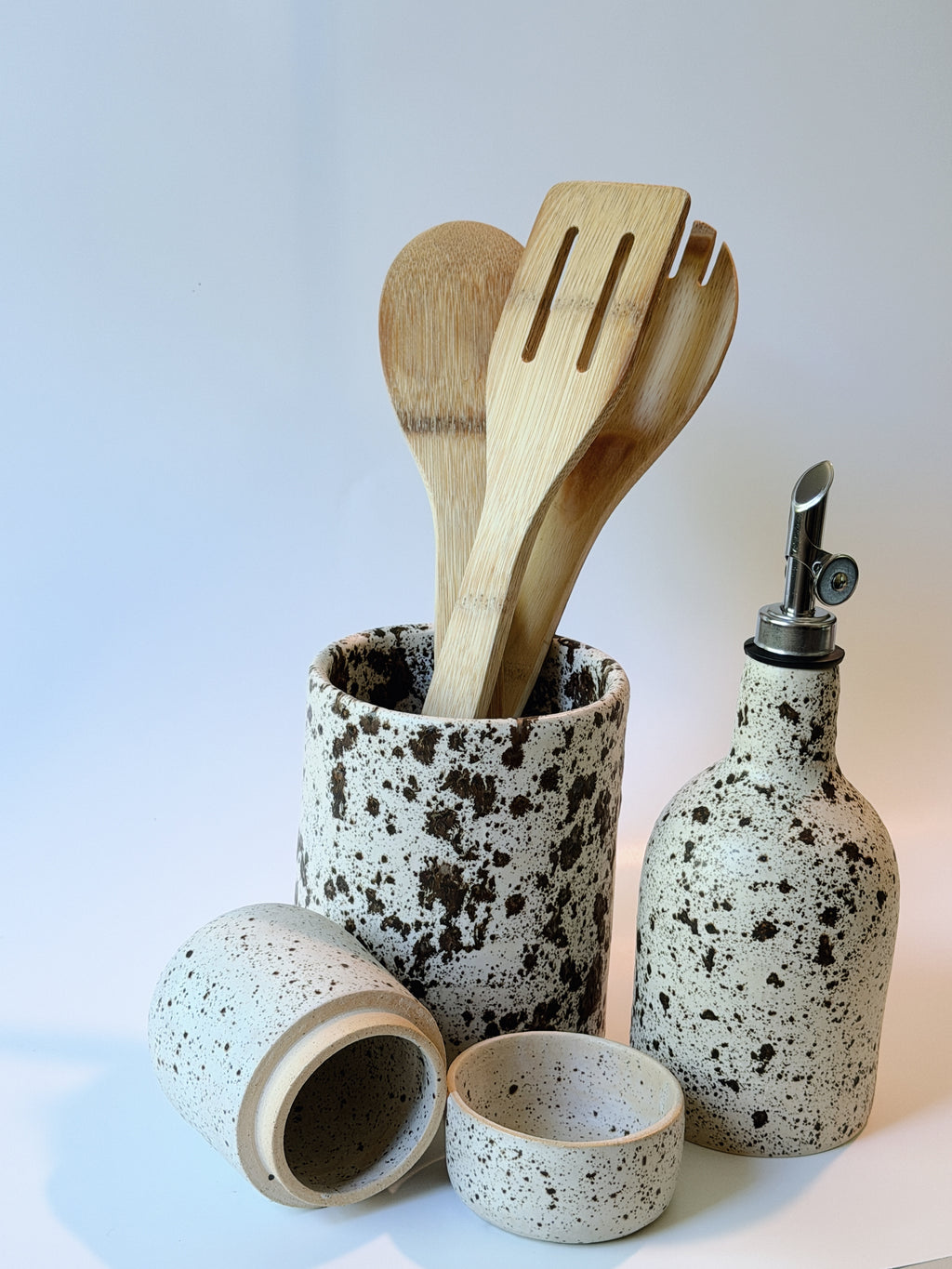Brown Speckle Utensil Holder