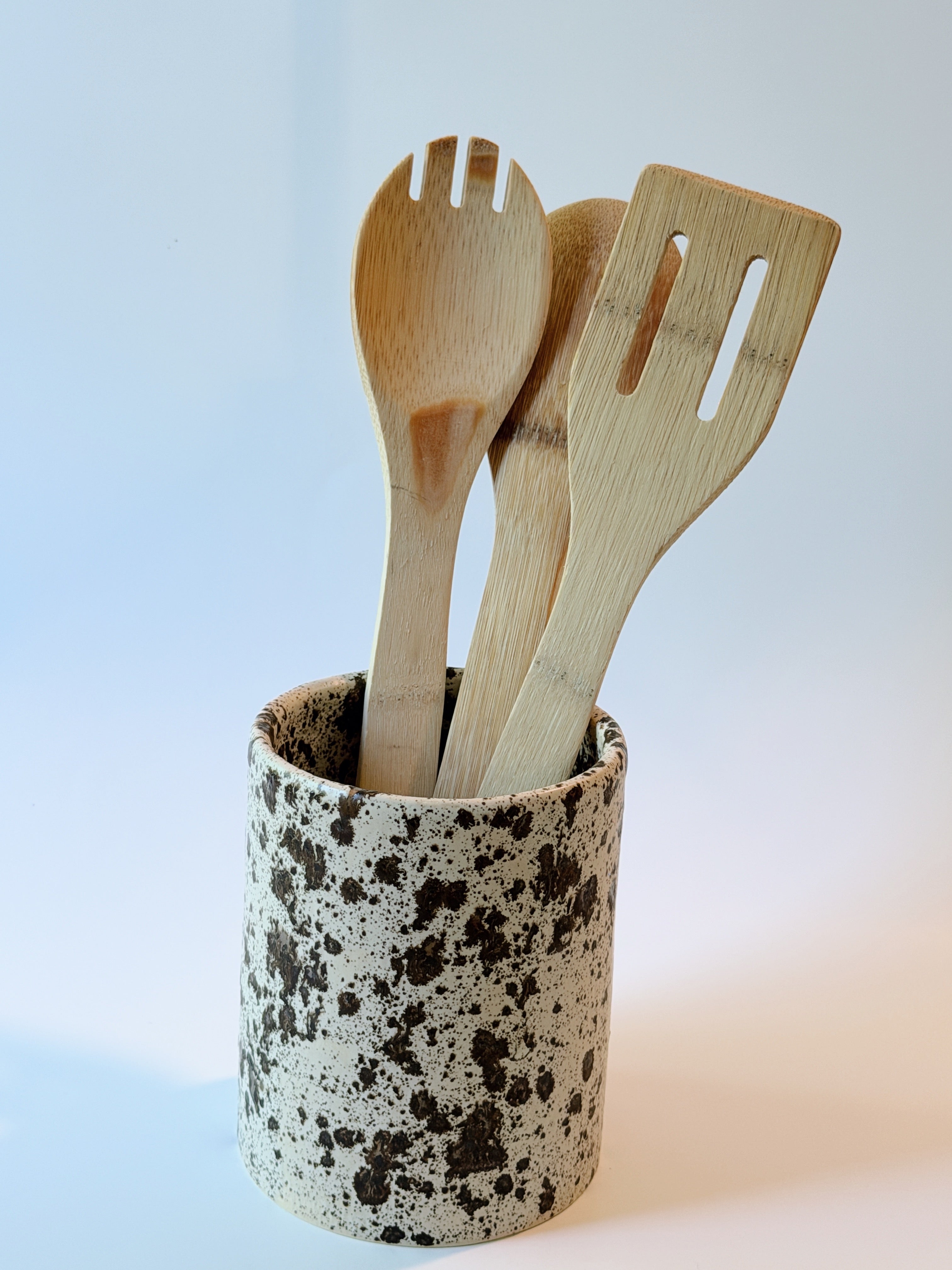 Brown Speckle Utensil Holder