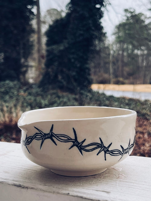 Barbed Wire Matcha Bowl and Chasen
